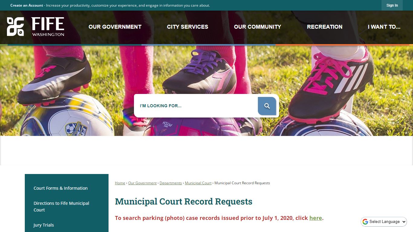 Municipal Court Record Requests | Fife, WA - City of Fife