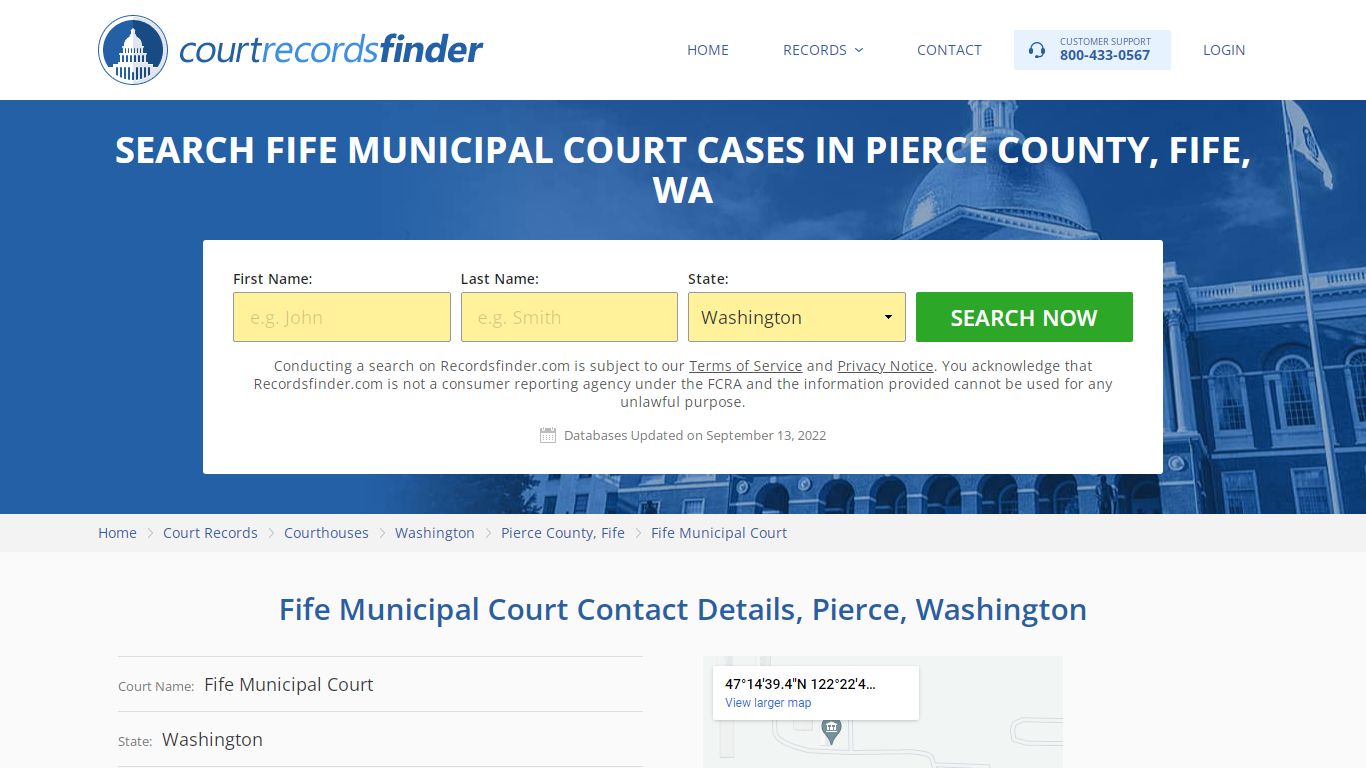 Fife Municipal Court Case Search - Pierce County, WA - RecordsFinder