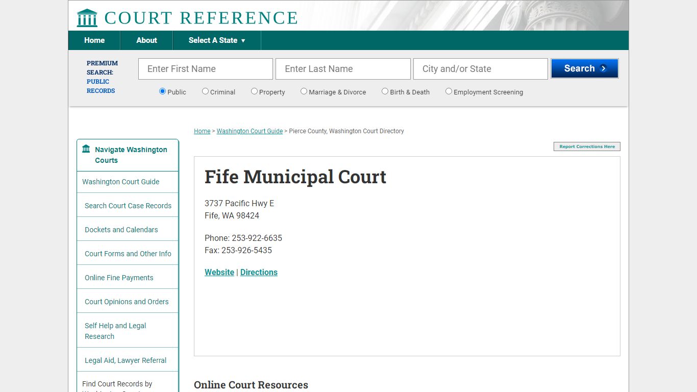 Fife Municipal Court - Courtreference.com