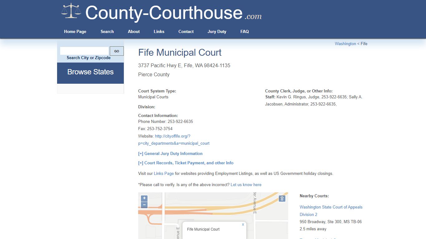 Fife Municipal Court in Fife, WA - Court Information